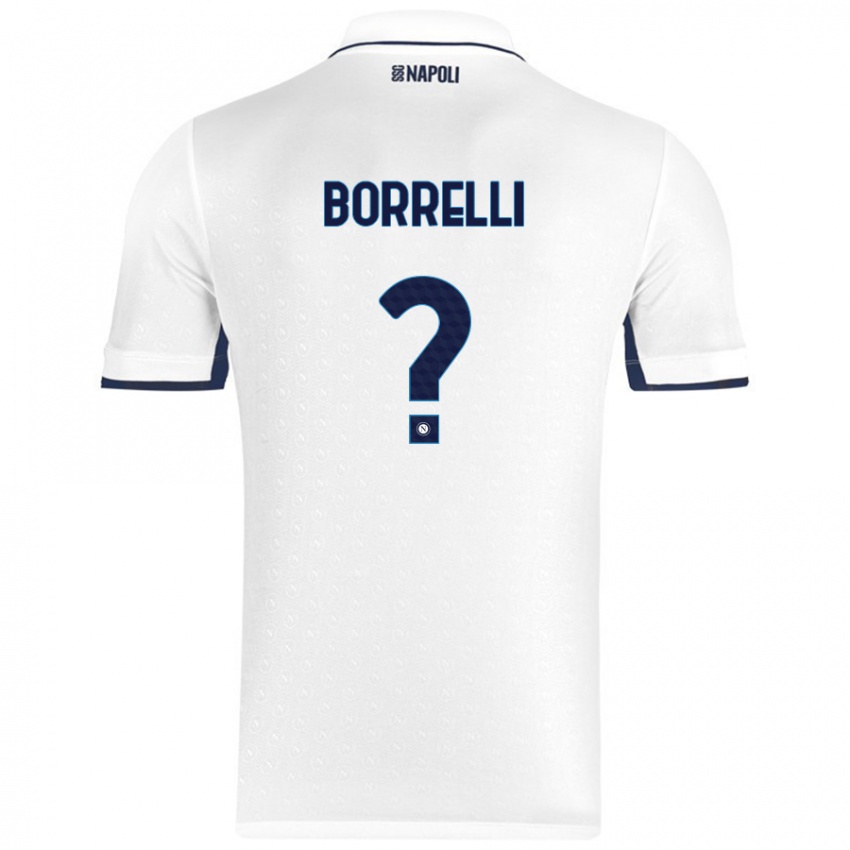 Kinder Ciro Borrelli #0 Weiß Königsblau Auswärtstrikot Trikot 2024/25 T-Shirt