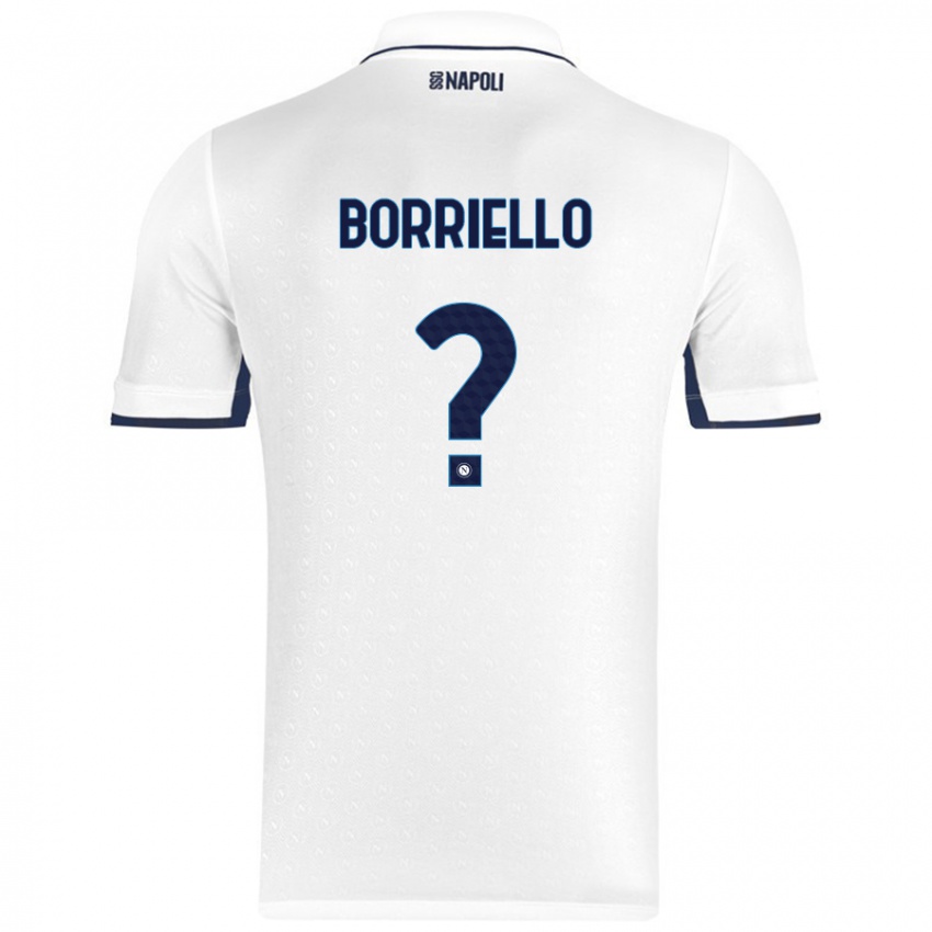 Kinder Salvatore Borriello #0 Weiß Königsblau Auswärtstrikot Trikot 2024/25 T-Shirt