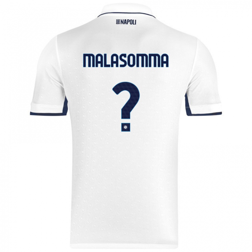 Kinder Matteo Malasomma #0 Weiß Königsblau Auswärtstrikot Trikot 2024/25 T-Shirt