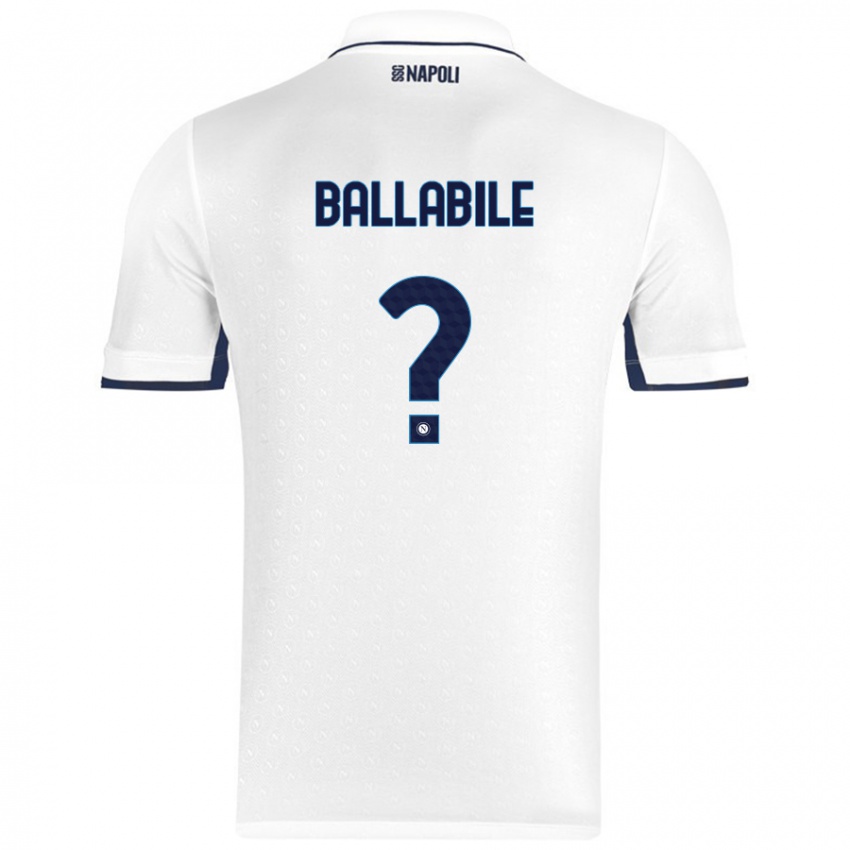 Kinder Ernesto Ballabile #0 Weiß Königsblau Auswärtstrikot Trikot 2024/25 T-Shirt