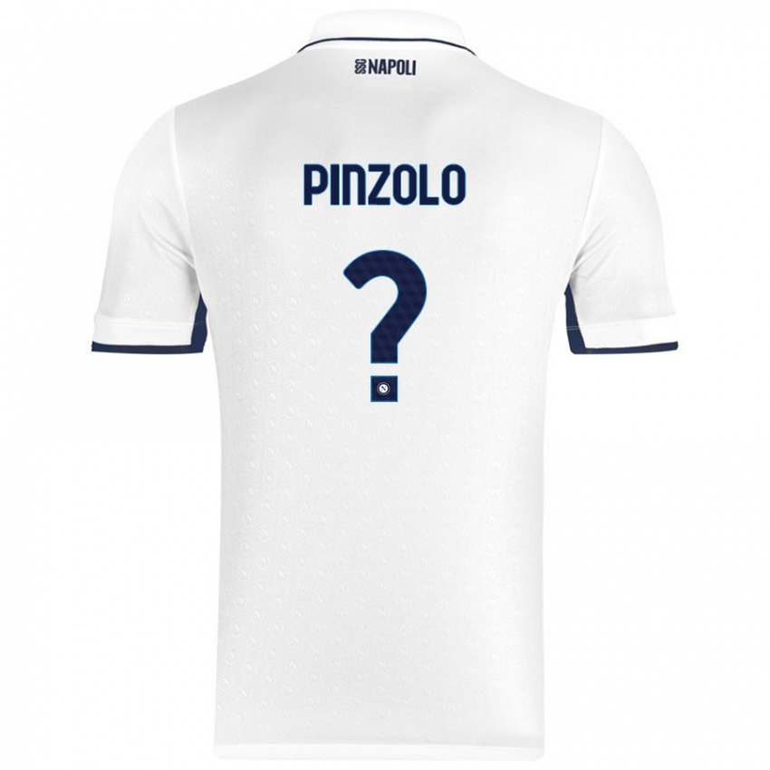 Kinder Giandiego Pinzolo #0 Weiß Königsblau Auswärtstrikot Trikot 2024/25 T-Shirt