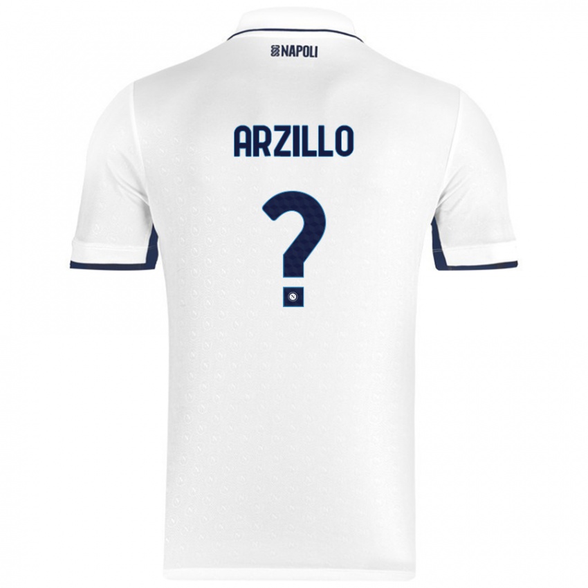 Kinder Antonino Arzillo #0 Weiß Königsblau Auswärtstrikot Trikot 2024/25 T-Shirt