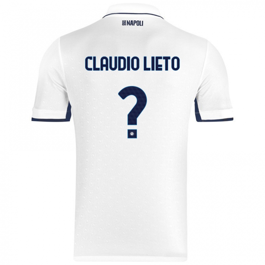 Kinder Claudio Lieto #0 Weiß Königsblau Auswärtstrikot Trikot 2024/25 T-Shirt