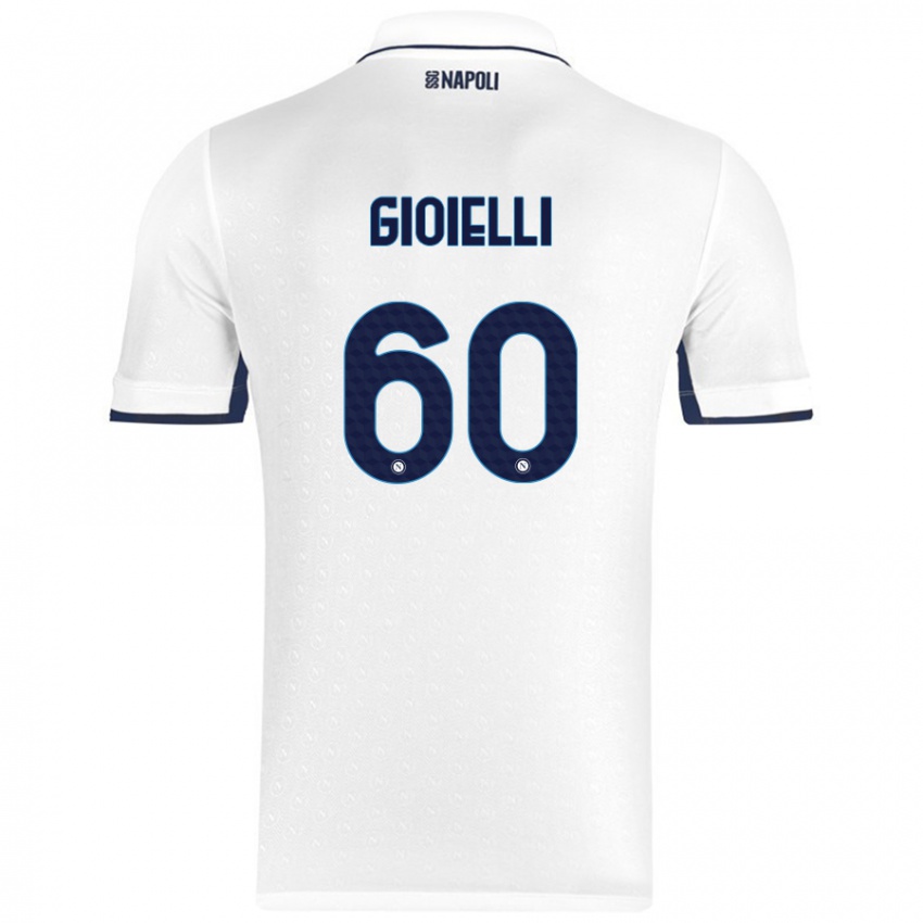 Kinder Francesco Gioielli #60 Weiß Königsblau Auswärtstrikot Trikot 2024/25 T-Shirt