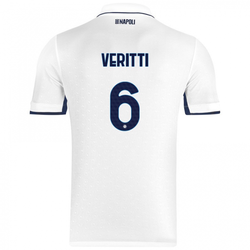 Kinder Federica Veritti #6 Weiß Königsblau Auswärtstrikot Trikot 2024/25 T-Shirt