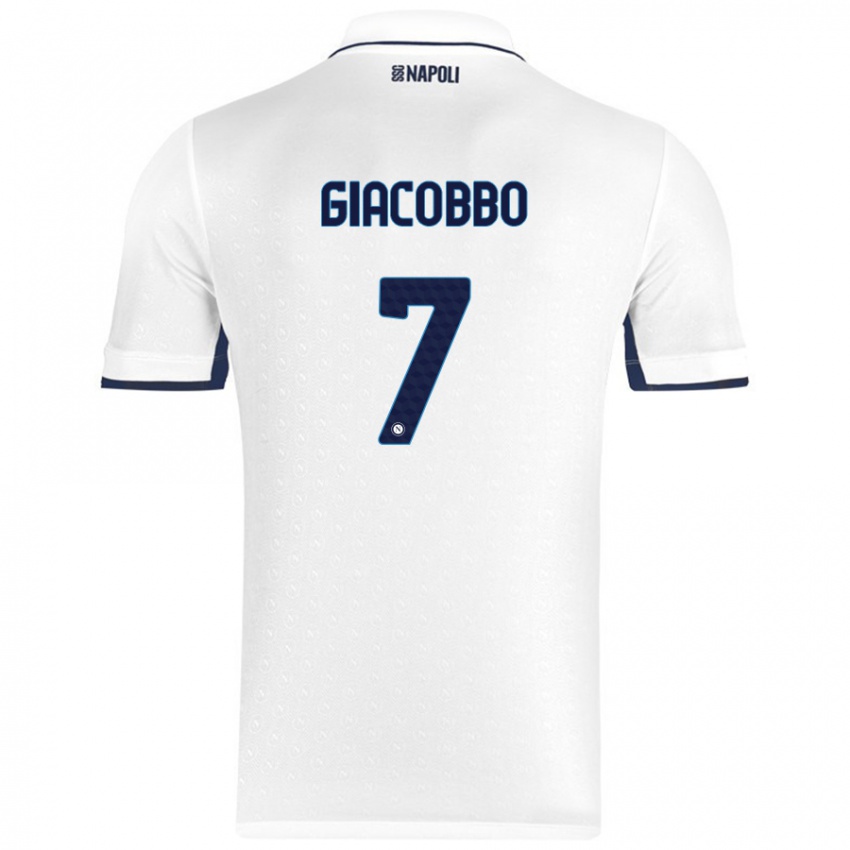 Kinder Giulia Giacobbo #7 Weiß Königsblau Auswärtstrikot Trikot 2024/25 T-Shirt