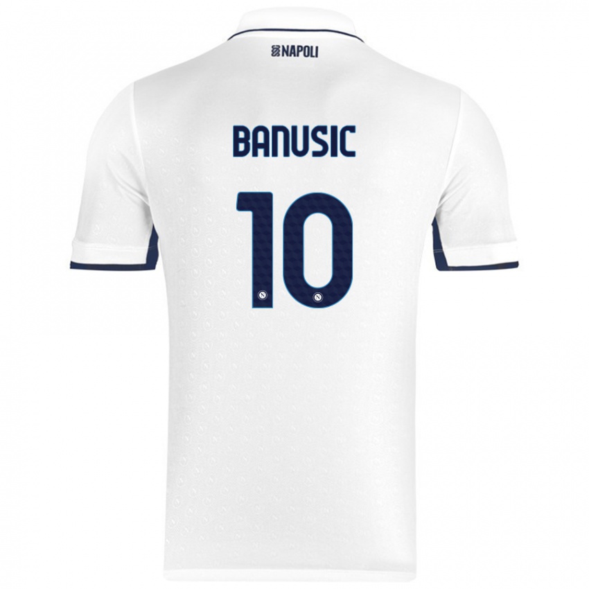 Kinder Marija Banušić #10 Weiß Königsblau Auswärtstrikot Trikot 2024/25 T-Shirt