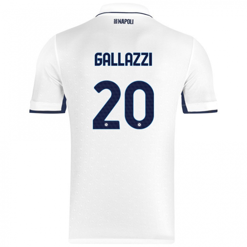 Kinder Valentina Gallazzi #20 Weiß Königsblau Auswärtstrikot Trikot 2024/25 T-Shirt