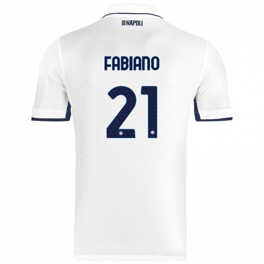 Kinder Francesca Fabiano #21 Weiß Königsblau Auswärtstrikot Trikot 2024/25 T-Shirt