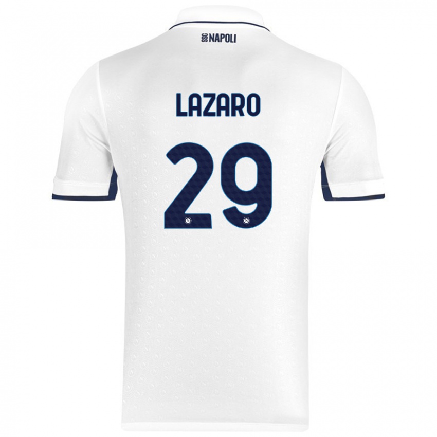 Kinder Paloma Lázaro #29 Weiß Königsblau Auswärtstrikot Trikot 2024/25 T-Shirt