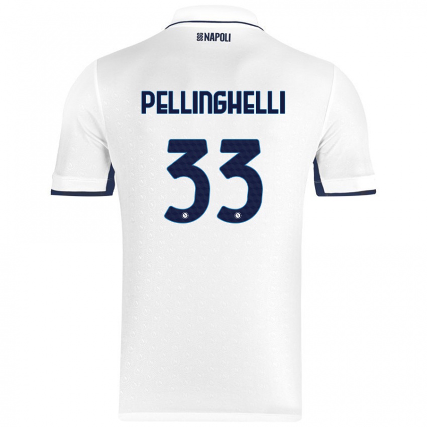 Kinder Alice Pellinghelli #33 Weiß Königsblau Auswärtstrikot Trikot 2024/25 T-Shirt