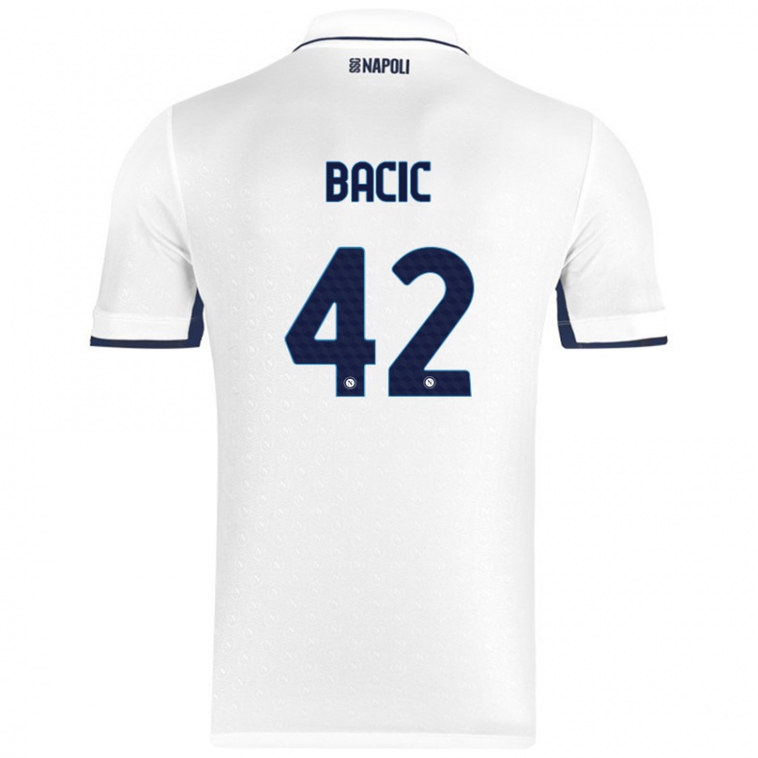 Kinder Doris Bačić #42 Weiß Königsblau Auswärtstrikot Trikot 2024/25 T-Shirt