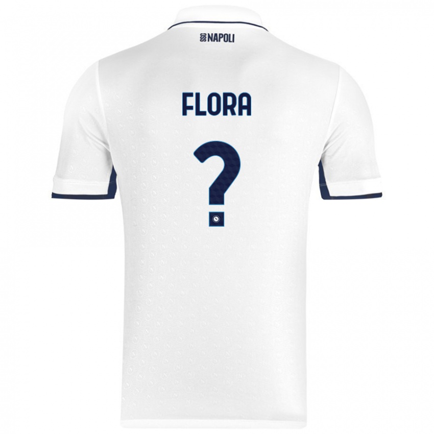 Kinder Massimiliano Flora #0 Weiß Königsblau Auswärtstrikot Trikot 2024/25 T-Shirt