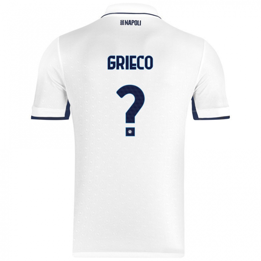 Kinder Alessandro Grieco #0 Weiß Königsblau Auswärtstrikot Trikot 2024/25 T-Shirt