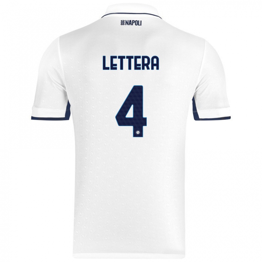 Kinder Alessio Lettera #4 Weiß Königsblau Auswärtstrikot Trikot 2024/25 T-Shirt