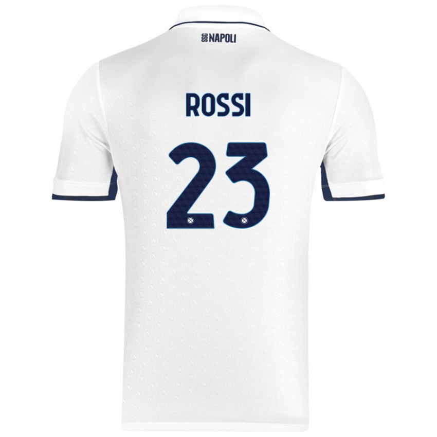 Kinder Leonardo Rossi #23 Weiß Königsblau Auswärtstrikot Trikot 2024/25 T-Shirt