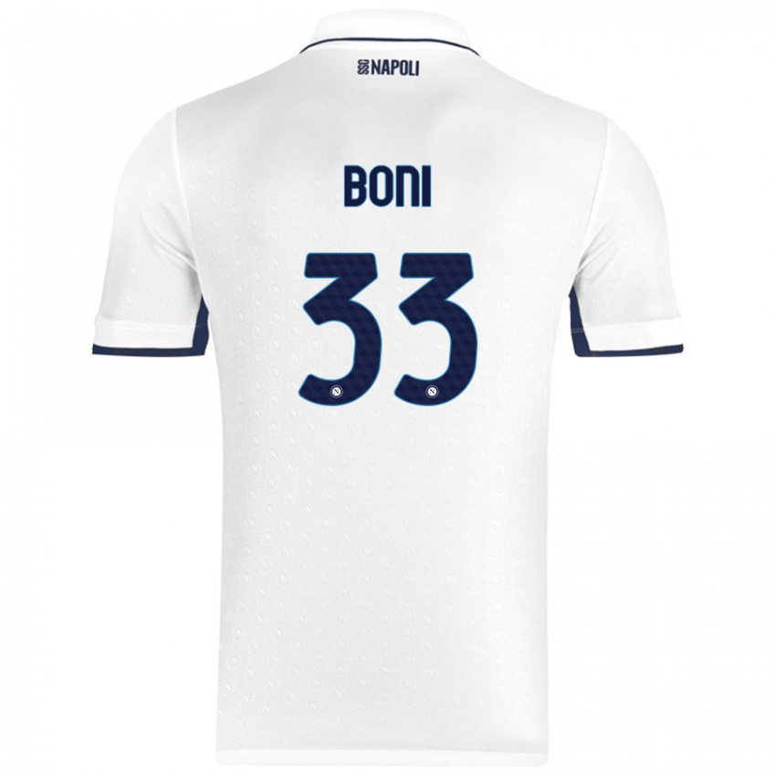 Kinder Landry Boni #33 Weiß Königsblau Auswärtstrikot Trikot 2024/25 T-Shirt