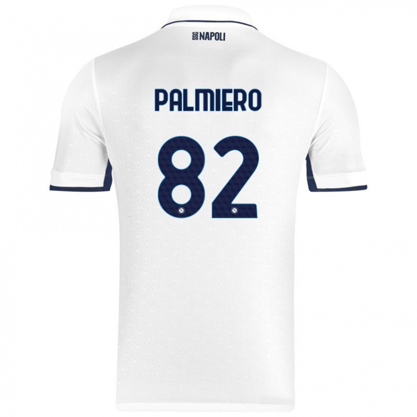 Kinder Luca Palmiero #82 Weiß Königsblau Auswärtstrikot Trikot 2024/25 T-Shirt