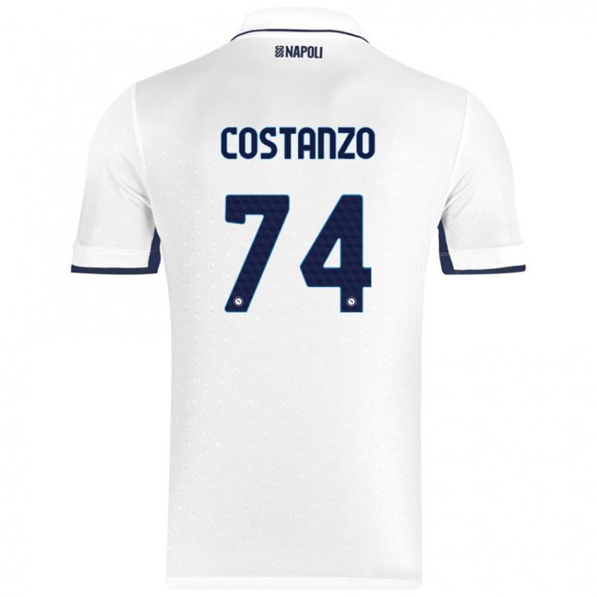 Kinder Davide Costanzo #74 Weiß Königsblau Auswärtstrikot Trikot 2024/25 T-Shirt