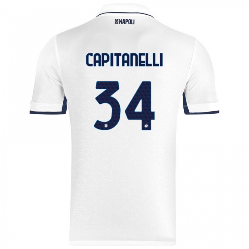 Kinder Ilaria Capitanelli #34 Weiß Königsblau Auswärtstrikot Trikot 2024/25 T-Shirt