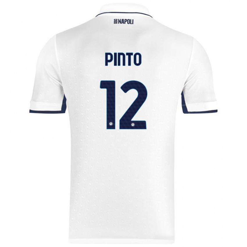 Kinder Ciro Pinto #12 Weiß Königsblau Auswärtstrikot Trikot 2024/25 T-Shirt