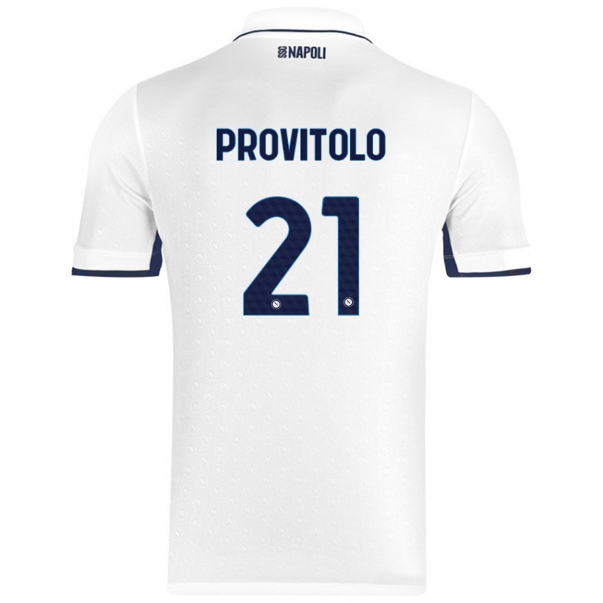 Kinder Vincenzo Provitolo #21 Weiß Königsblau Auswärtstrikot Trikot 2024/25 T-Shirt