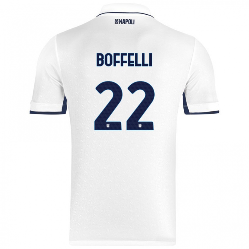 Kinder Valerio Boffelli #22 Weiß Königsblau Auswärtstrikot Trikot 2024/25 T-Shirt