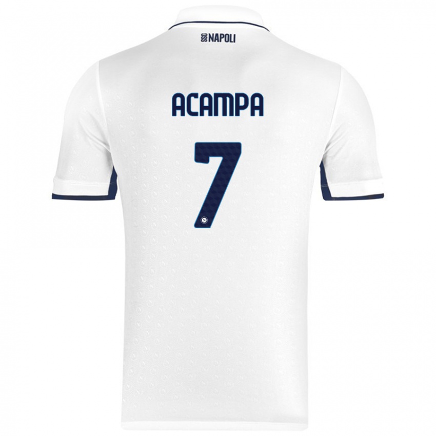 Kinder Davide Acampa #7 Weiß Königsblau Auswärtstrikot Trikot 2024/25 T-Shirt