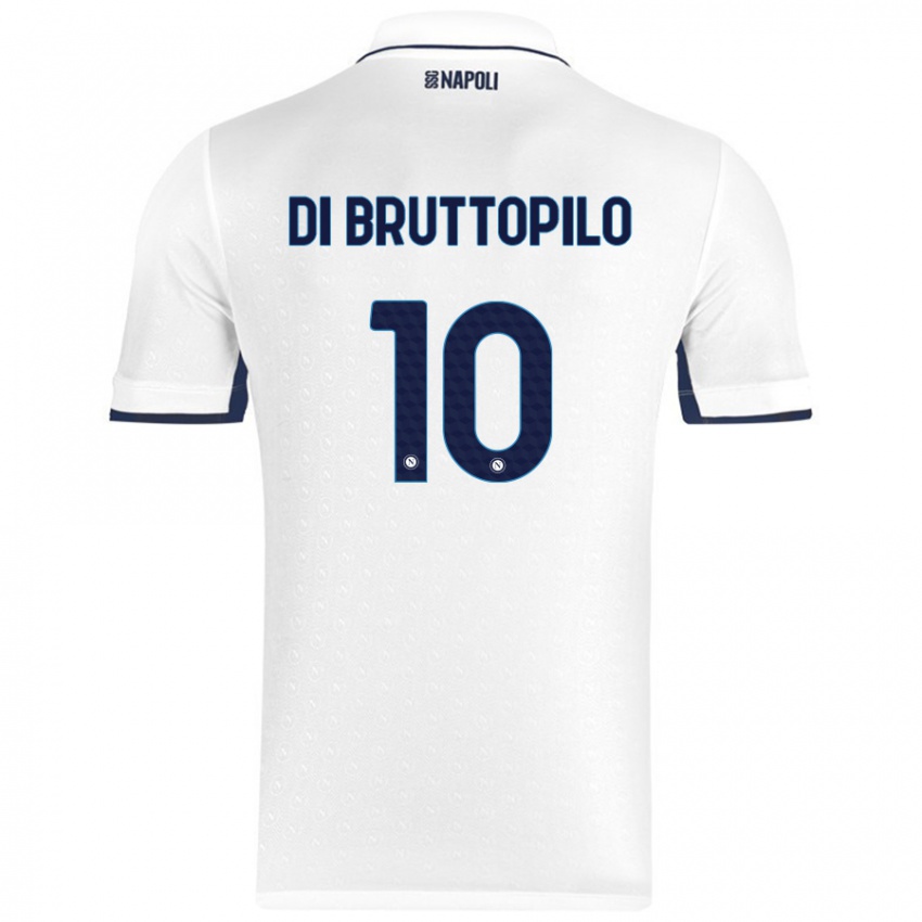 Kinder Giuseppe Ambrosino Di Bruttopilo #10 Weiß Königsblau Auswärtstrikot Trikot 2024/25 T-Shirt