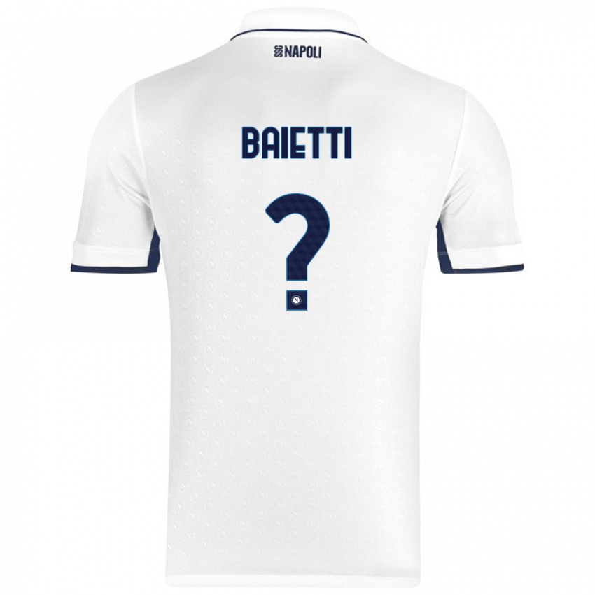 Kinder Francesco Baietti #0 Weiß Königsblau Auswärtstrikot Trikot 2024/25 T-Shirt