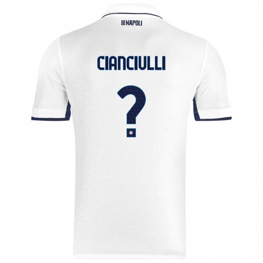 Kinder Antonio Cianciulli #0 Weiß Königsblau Auswärtstrikot Trikot 2024/25 T-Shirt