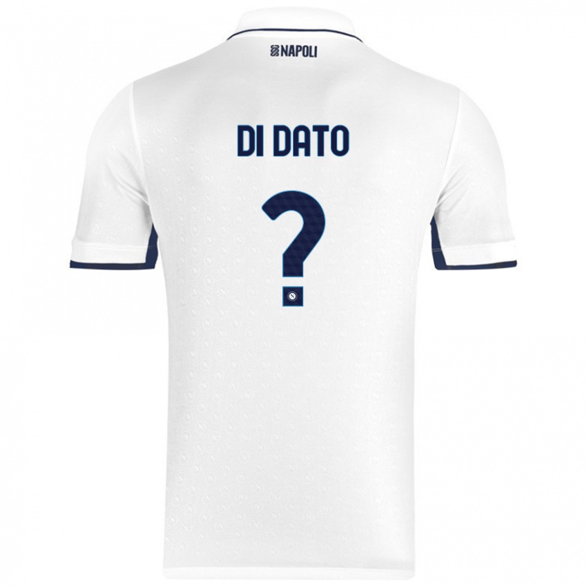 Kinder Vincenzo Di Dato #0 Weiß Königsblau Auswärtstrikot Trikot 2024/25 T-Shirt