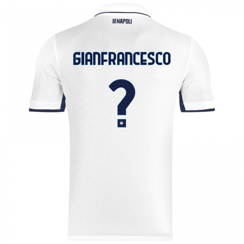 Kinder Sergio Gianfrancesco #0 Weiß Königsblau Auswärtstrikot Trikot 2024/25 T-Shirt