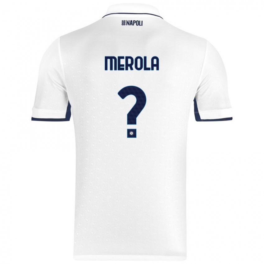 Kinder Marco Merola #0 Weiß Königsblau Auswärtstrikot Trikot 2024/25 T-Shirt