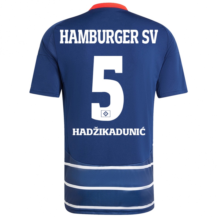 Kinder Dennis Hadzikadunic #5 Dunkelblau Auswärtstrikot Trikot 2024/25 T-Shirt