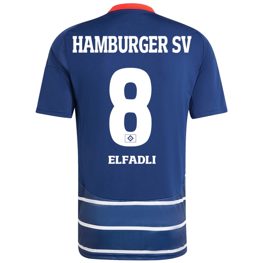 Kinder Daniel Elfadli #8 Dunkelblau Auswärtstrikot Trikot 2024/25 T-Shirt