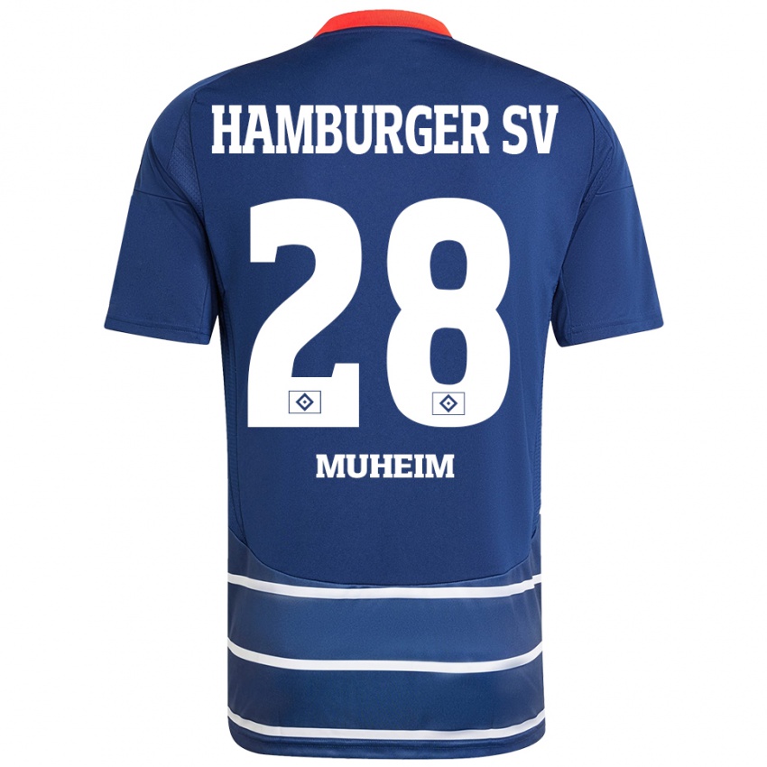 Kinder Miro Muheim #28 Dunkelblau Auswärtstrikot Trikot 2024/25 T-Shirt