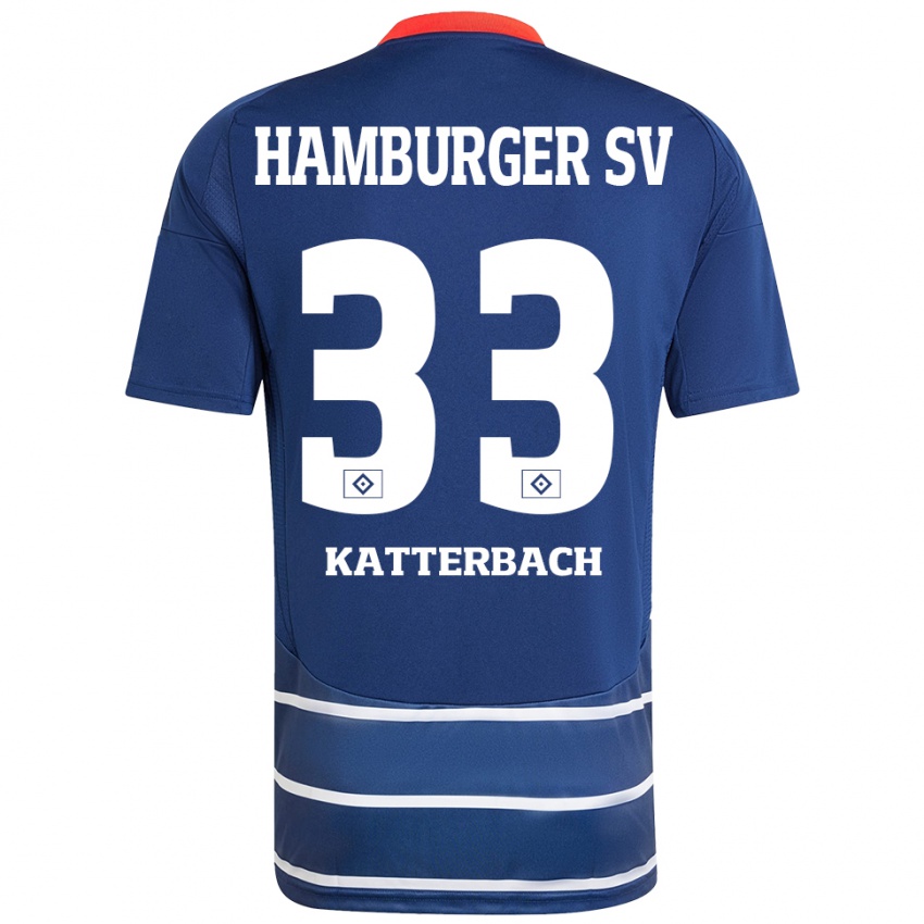 Kinder Noah Katterbach #33 Dunkelblau Auswärtstrikot Trikot 2024/25 T-Shirt