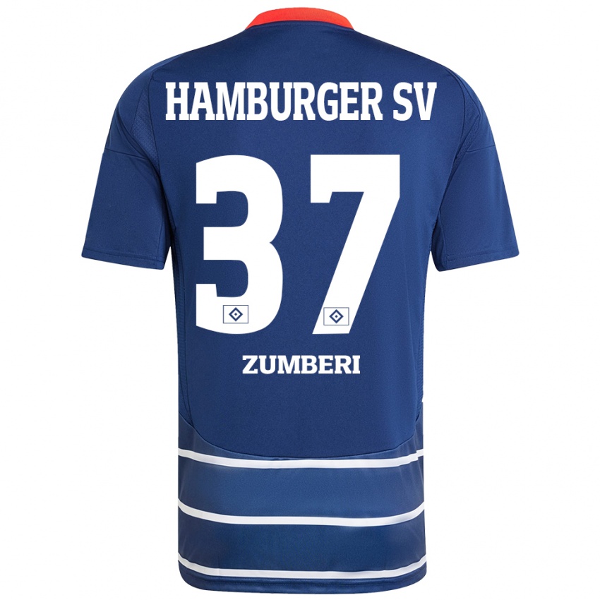 Kinder Valon Zumberi #37 Dunkelblau Auswärtstrikot Trikot 2024/25 T-Shirt