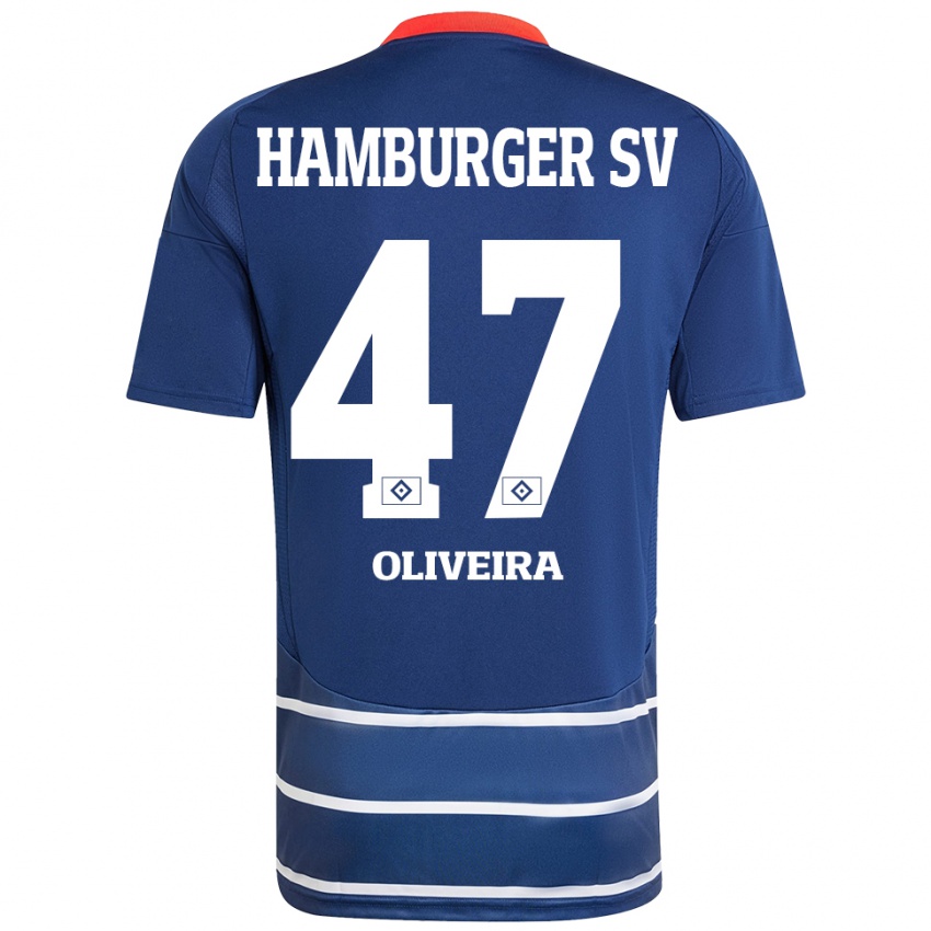 Kinder Nicolas Oliveira #47 Dunkelblau Auswärtstrikot Trikot 2024/25 T-Shirt