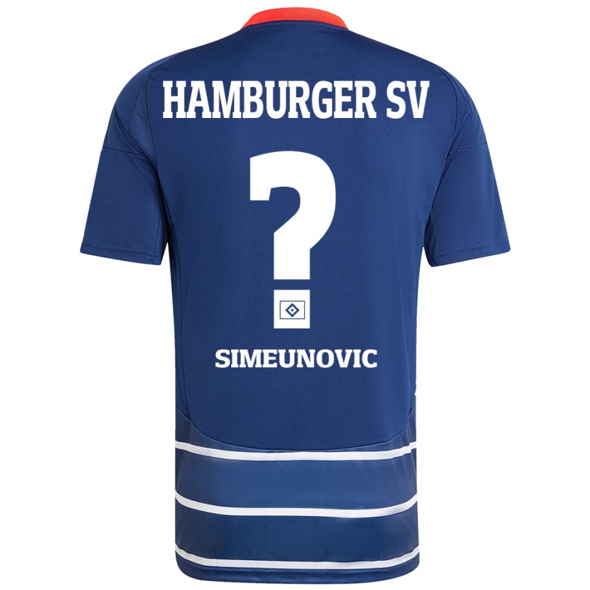 Kinder Denis Simeunovic #0 Dunkelblau Auswärtstrikot Trikot 2024/25 T-Shirt