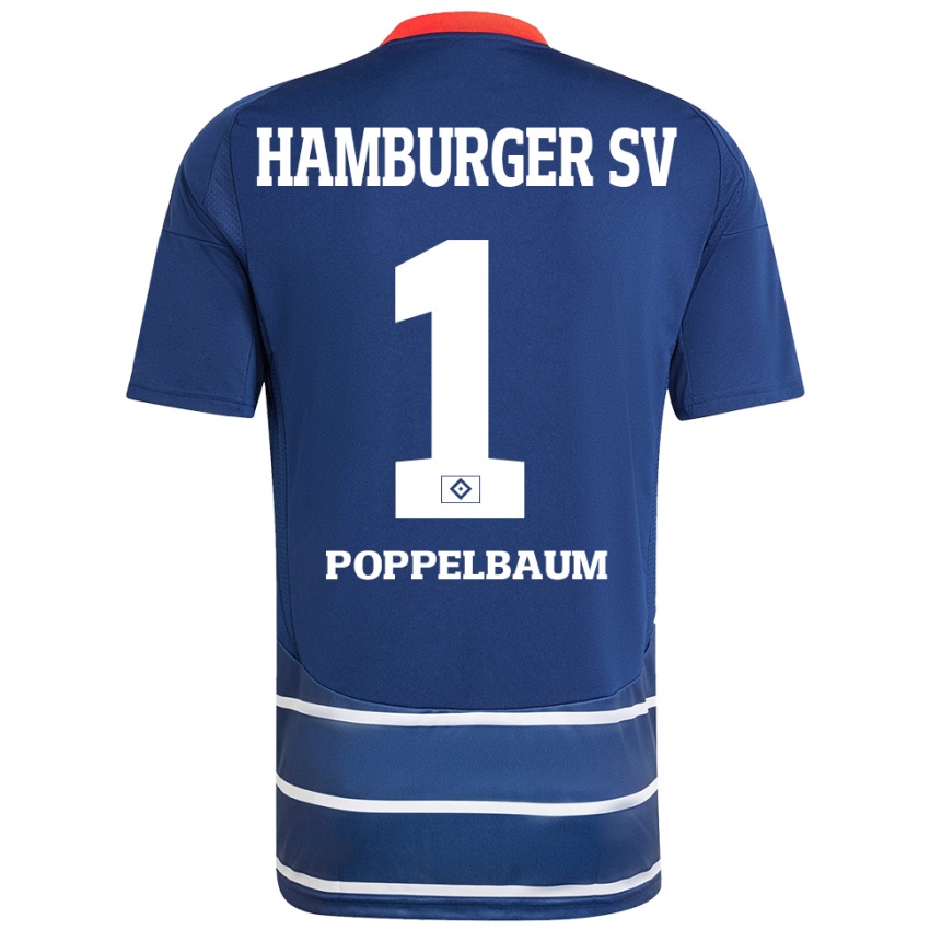 Kinder Colin Poppelbaum #1 Dunkelblau Auswärtstrikot Trikot 2024/25 T-Shirt