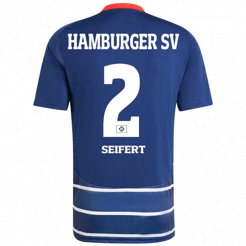 Kinder Luis Seifert #2 Dunkelblau Auswärtstrikot Trikot 2024/25 T-Shirt