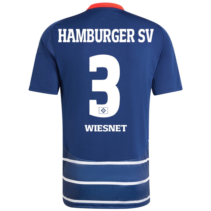 Kinder Melvin Wiesnet #3 Dunkelblau Auswärtstrikot Trikot 2024/25 T-Shirt