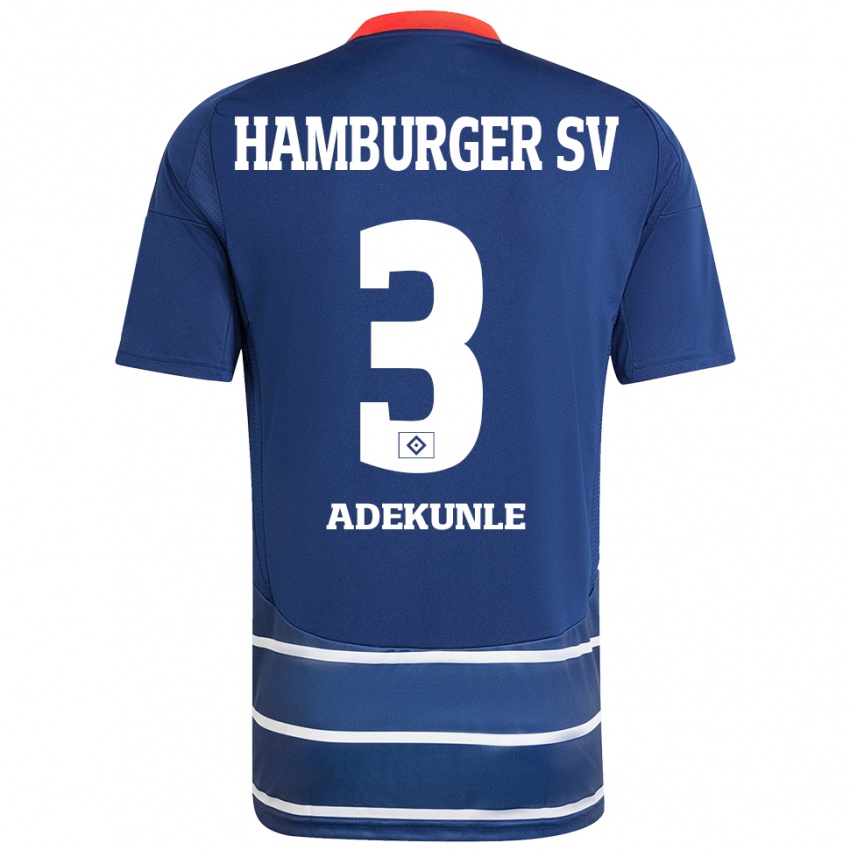 Kinder Noah Adekunle #3 Dunkelblau Auswärtstrikot Trikot 2024/25 T-Shirt