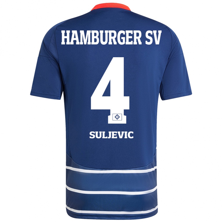 Kinder Almin Suljevic #4 Dunkelblau Auswärtstrikot Trikot 2024/25 T-Shirt