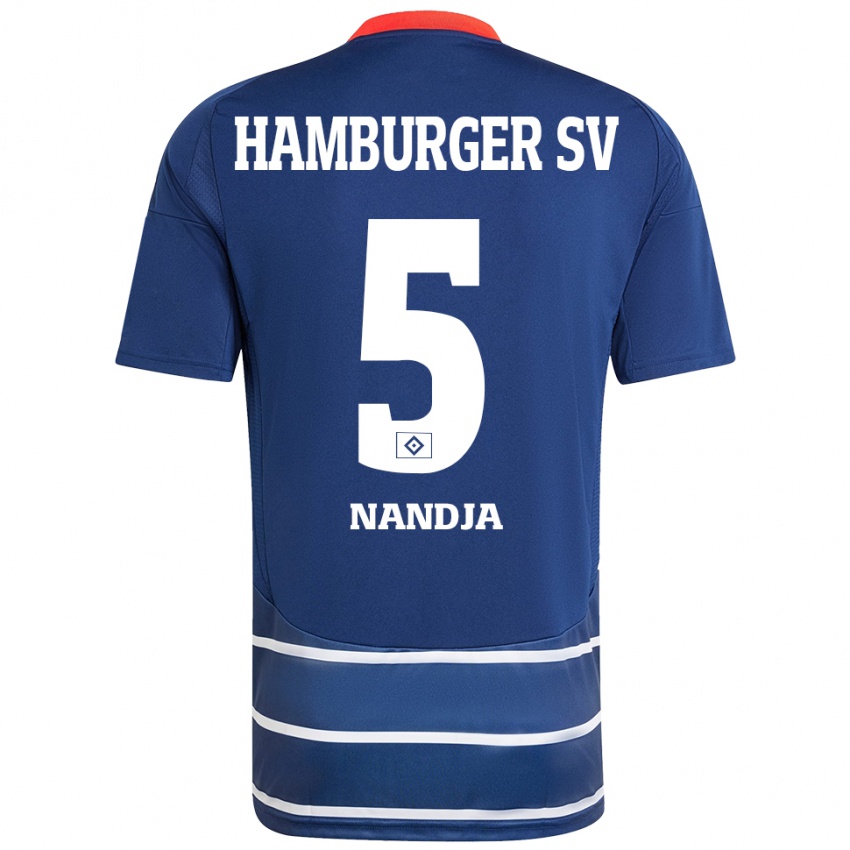 Kinder Shafiq Nandja #5 Dunkelblau Auswärtstrikot Trikot 2024/25 T-Shirt