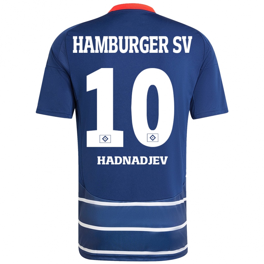 Kinder Marko Hadnadjev #10 Dunkelblau Auswärtstrikot Trikot 2024/25 T-Shirt