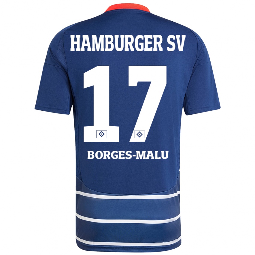 Kinder Louis Borges-Malu #17 Dunkelblau Auswärtstrikot Trikot 2024/25 T-Shirt