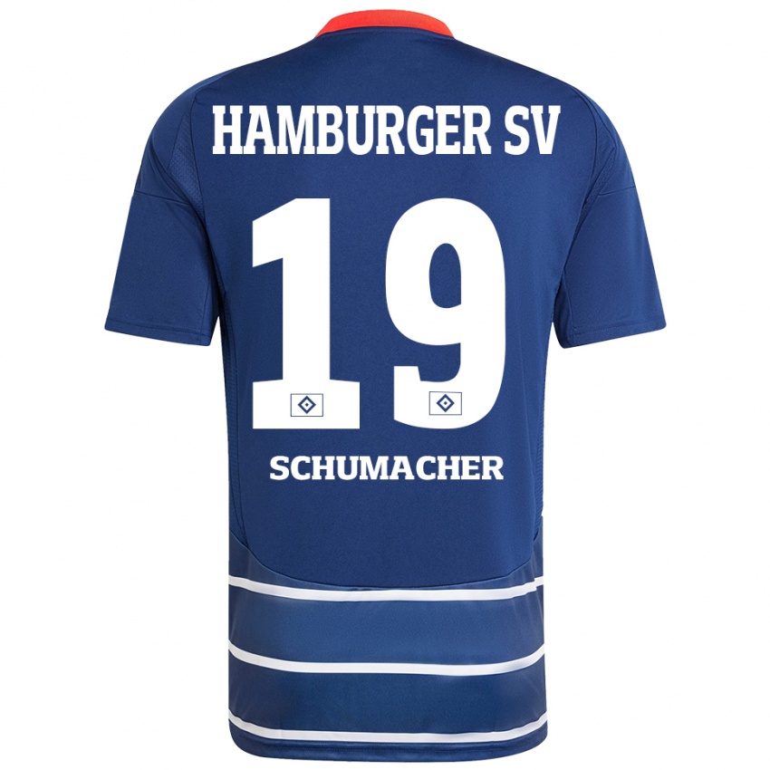 Kinder Lukas Schumacher #19 Dunkelblau Auswärtstrikot Trikot 2024/25 T-Shirt